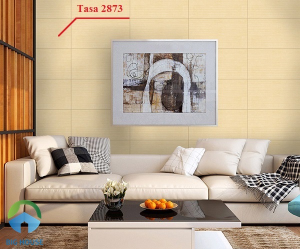 Gạch Tasa tông màu cam nhẹ nhàng mang lại sự ấm cũng cho phòng khách