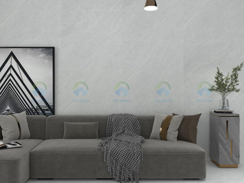 chất liệu gạch ốp tường phòng khách Porcelain