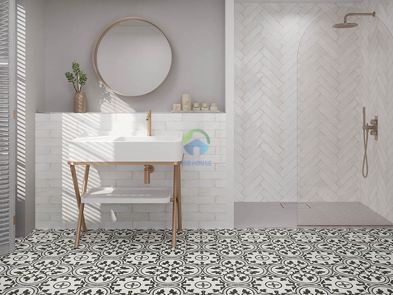 gạch bông lát nền nhà vệ sinh 20x20 cổ điển